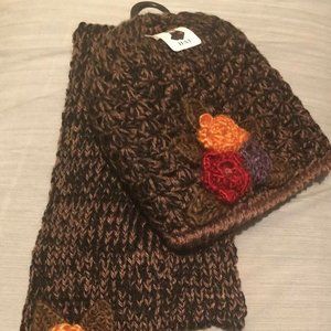 Winter Knit Hat Scarf Set Women's One Size
